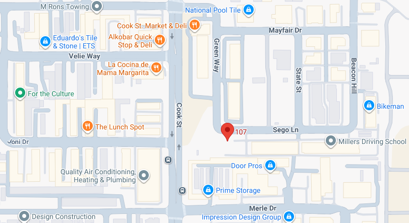Map showing Expressframe location at 75051 Sego Lane, Palm Desert