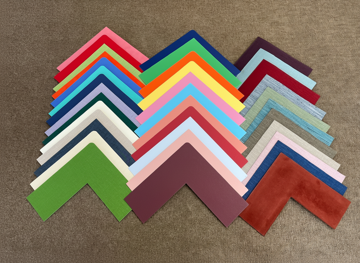 Wide selection of mat color samples available at Expressframe